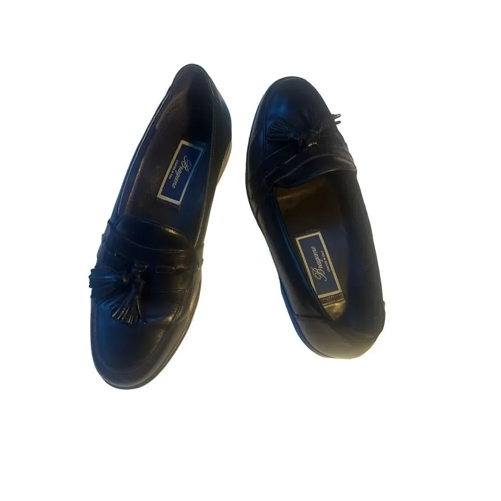 Bragano By Cole Haan Men's Black Leather Moc Toe Tassel Loafer size  10M